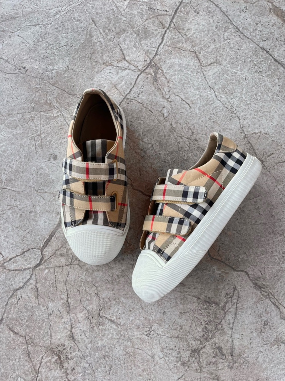 Burberry Markham Vintage Check Canvas Velcro Sneakers